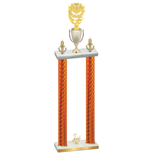 Double Orange Carbon Fiber Second Place Pickleball Trophy