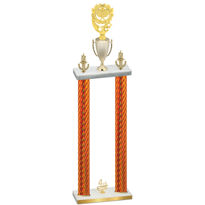Double Orange Carbon Fiber Fourth Place Pickleball Trophy