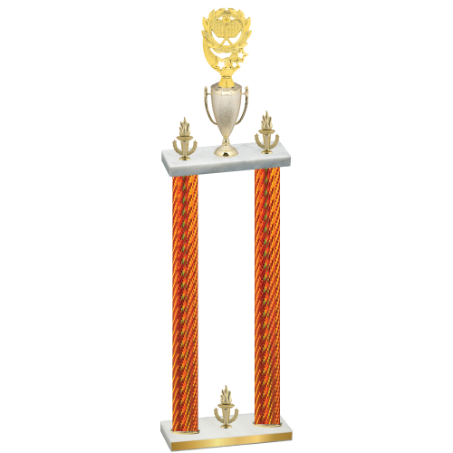 Double Orange Carbon Fiber Victory Pickleball Trophy