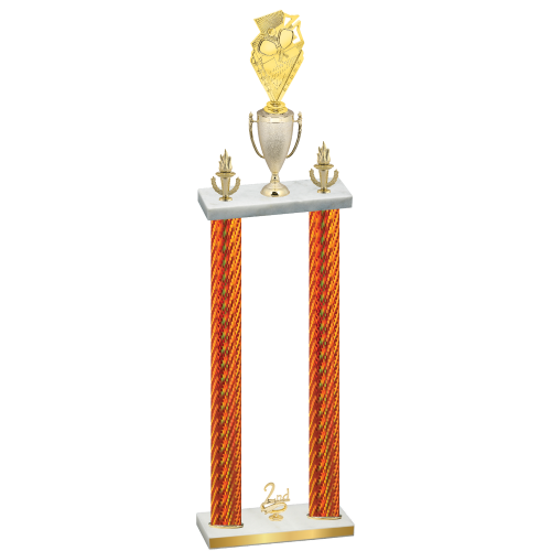 Double Orange Carbon Fiber Second Place Pickleball Trophy