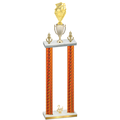 Double Orange Carbon Fiber Second Place Pickleball Trophy
