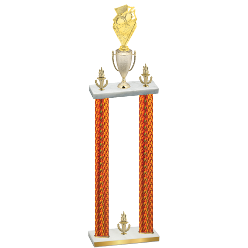 Double Orange Carbon Fiber Victory Pickleball Trophy