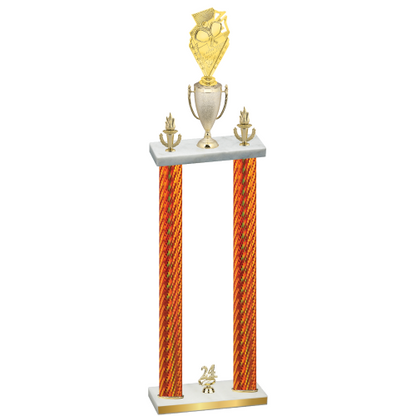 Double Orange Carbon Fiber Year Pickleball Trophy