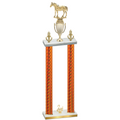 Double Orange Carbon Fiber Second Place Horses Trophy