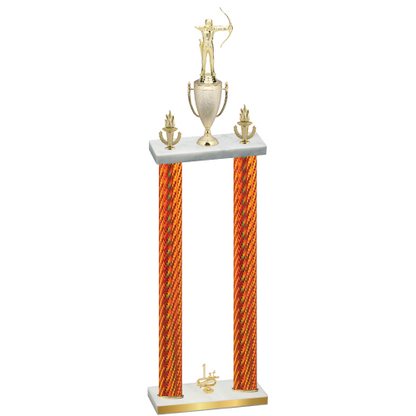 Double Orange Carbon Fiber First Place Archery Trophy