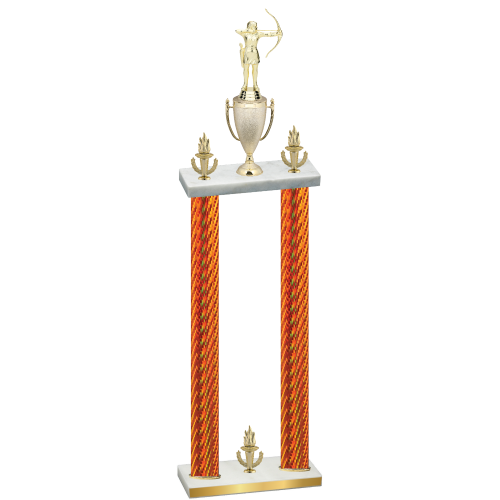 Double Orange Carbon Fiber Victory Archery Trophy