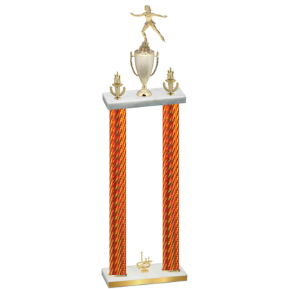 Double Orange Carbon Fiber First Place Skater Trophy