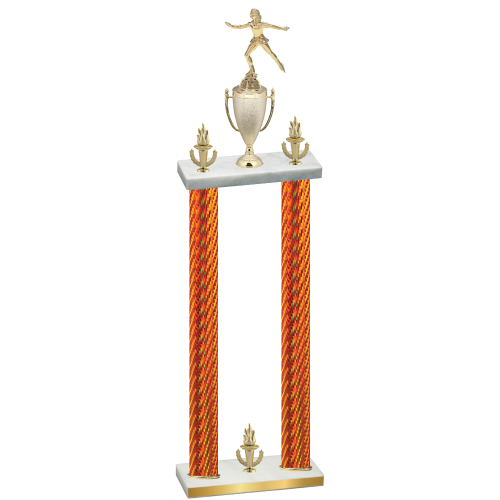 Double Orange Carbon Fiber Victory Skater Trophy
