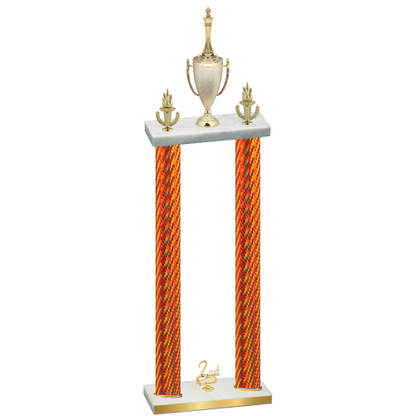 Double Orange Carbon Fiber Second Place Chess Trophy
