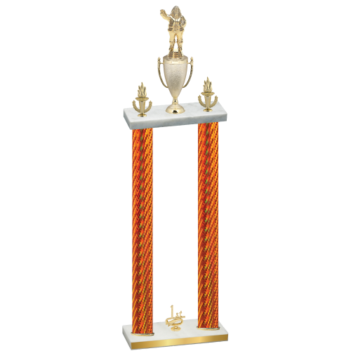 Double Orange Carbon Fiber First Place Holiday Trophy