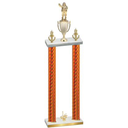 Double Orange Carbon Fiber First Place Holiday Trophy