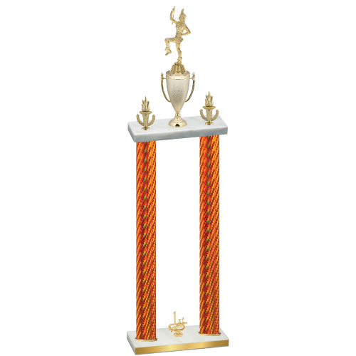 Double Orange Carbon Fiber First Place Majorette Trophy