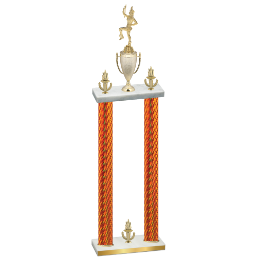 Double Orange Carbon Fiber Victory Majorette Trophy