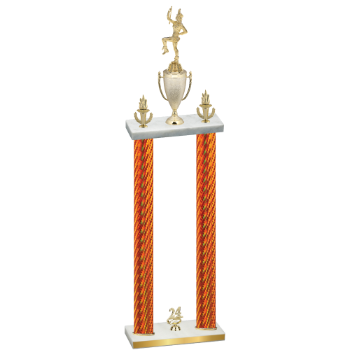 Double Orange Carbon Fiber Year Majorette Trophy