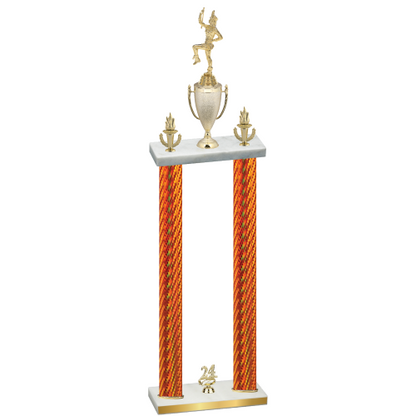 Double Orange Carbon Fiber Year Majorette Trophy