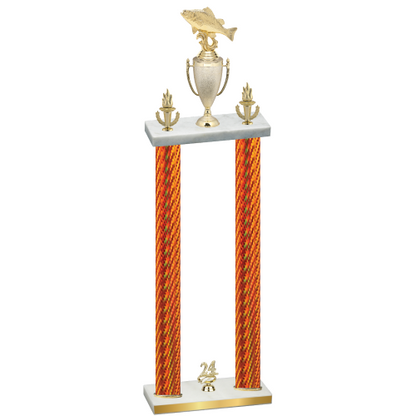 Double Orange Carbon Fiber Year Fishing Trophy