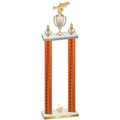 Double Orange Carbon Fiber First Place Fishing Trophy