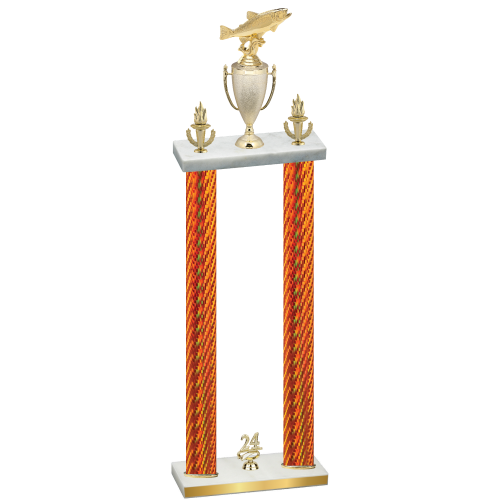 Double Orange Carbon Fiber Year Fishing Trophy