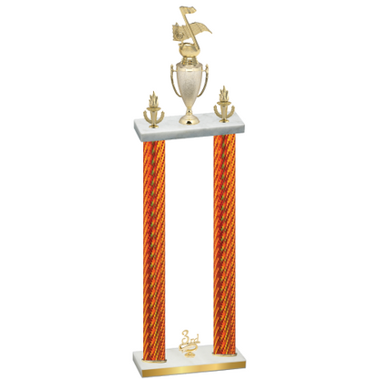 Double Orange Carbon Fiber Third Place Music Trophy