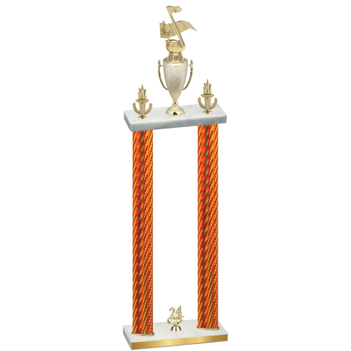 Double Orange Carbon Fiber Year Music Trophy