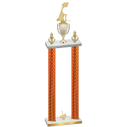 Double Orange Carbon Fiber First Place Golf Trophy