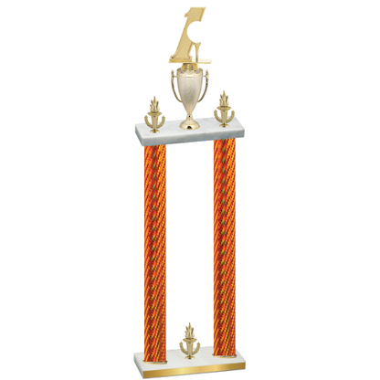Double Orange Carbon Fiber Victory Golf Trophy