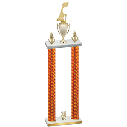 Double Orange Carbon Fiber Year Golf Trophy