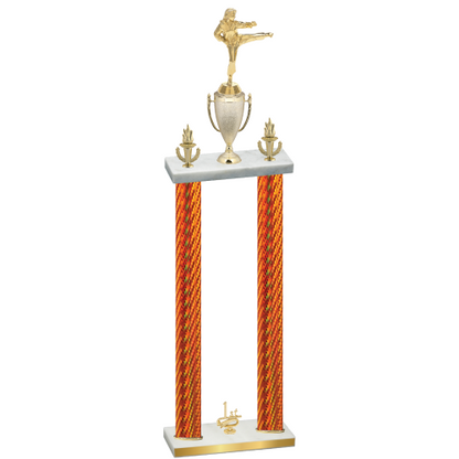 Double Orange Carbon Fiber First Place Karate Trophy