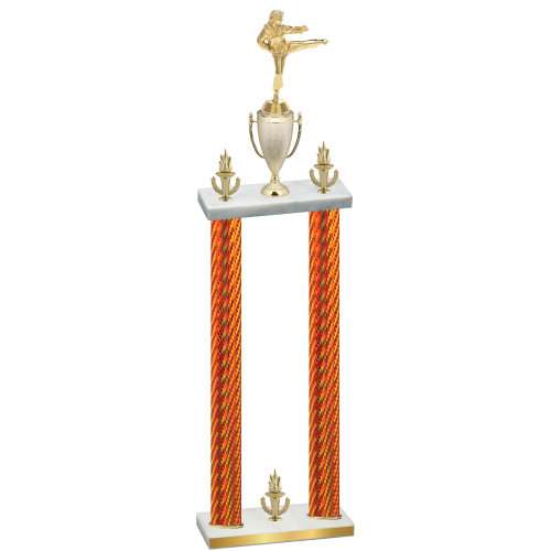Double Orange Carbon Fiber Victory Karate Trophy