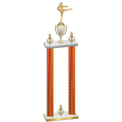 Double Orange Carbon Fiber Victory Karate Trophy
