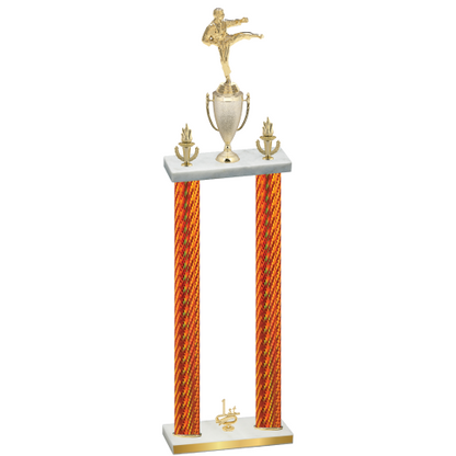 Double Orange Carbon Fiber First Place Karate Trophy