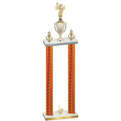 Double Orange Carbon Fiber First Place Academics Trophy