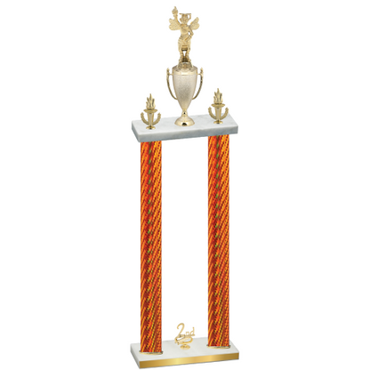 Double Orange Carbon Fiber Second Place Academics Trophy