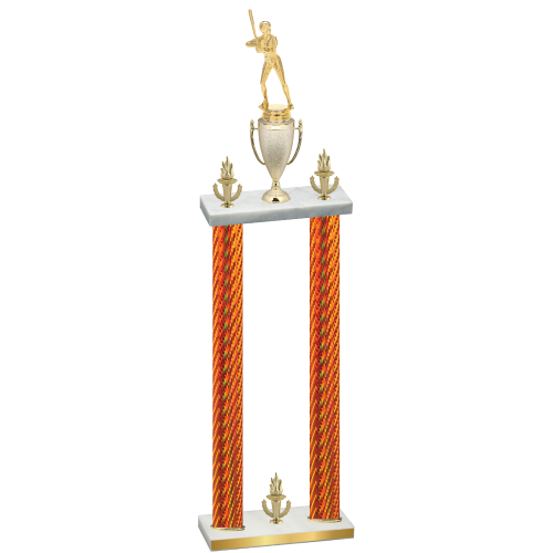 Double Orange Carbon Fiber Victory Softball Trophy