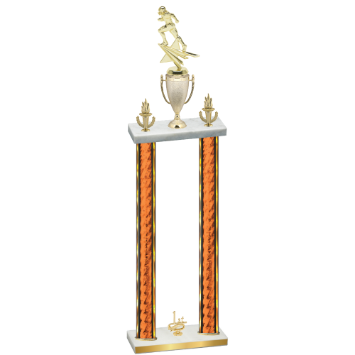 Double Orange Glacier First Place Football Trophy