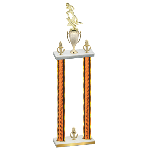 Double Orange Glacier Victory Football Trophy