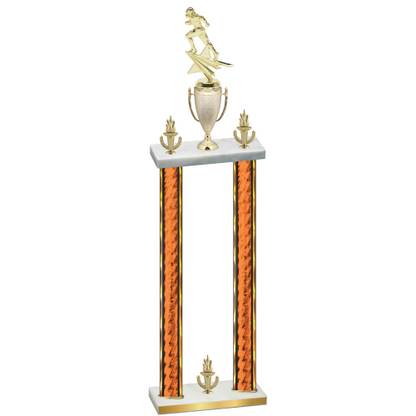 Double Orange Glacier Victory Football Trophy