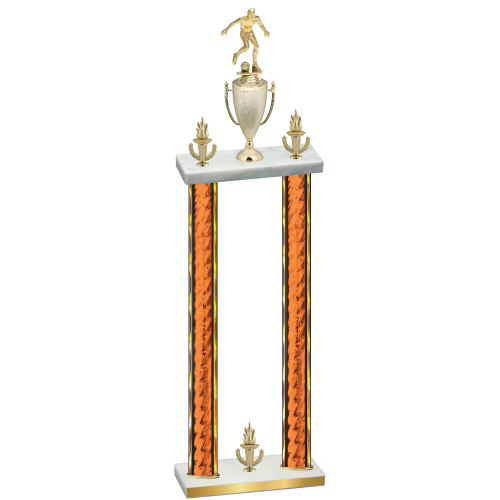 Double Orange Glacier Victory Soccer Trophy