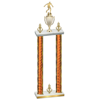 Double Orange Glacier Victory Soccer Trophy