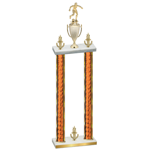Double Orange Glacier Victory Soccer Trophy