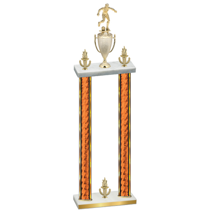 Double Orange Glacier Victory Soccer Trophy