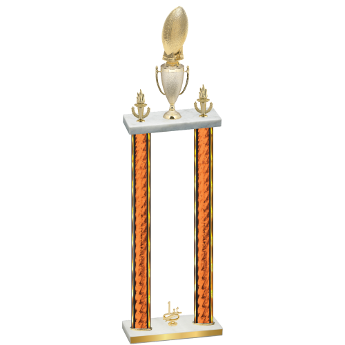 Double Orange Glacier First Place Football Trophy