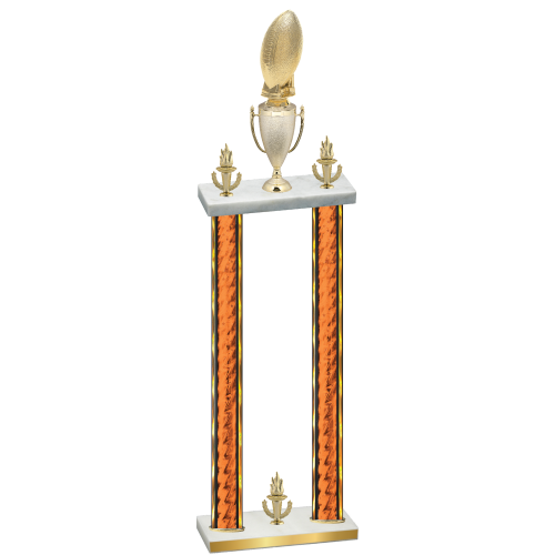 Double Orange Glacier Victory Football Trophy