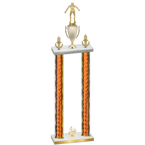 Double Orange Glacier Fourth Place Wrestling Trophy