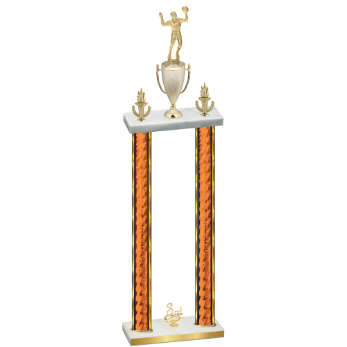 Double Orange Glacier Third Place Volleyball Trophy