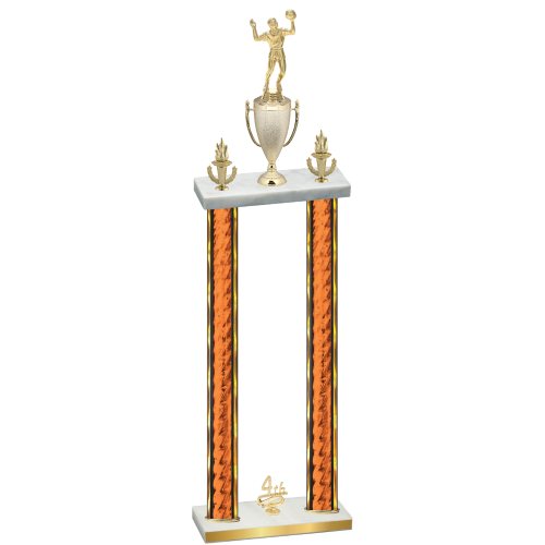 Double Orange Glacier Fourth Place Volleyball Trophy