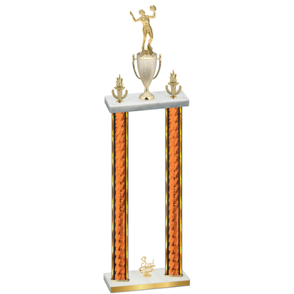 Double Orange Glacier Third Place Volleyball Trophy