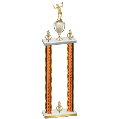 Double Orange Glacier Victory Volleyball Trophy
