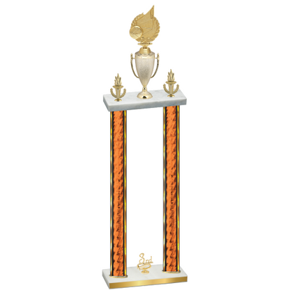 Double Orange Glacier Third Place Volleyball Trophy