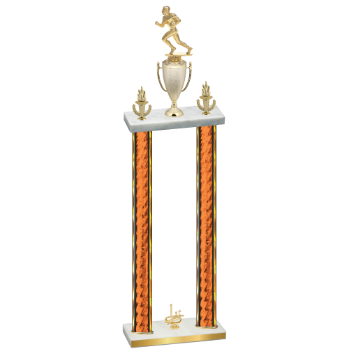 Double Orange Glacier First Place Football Trophy